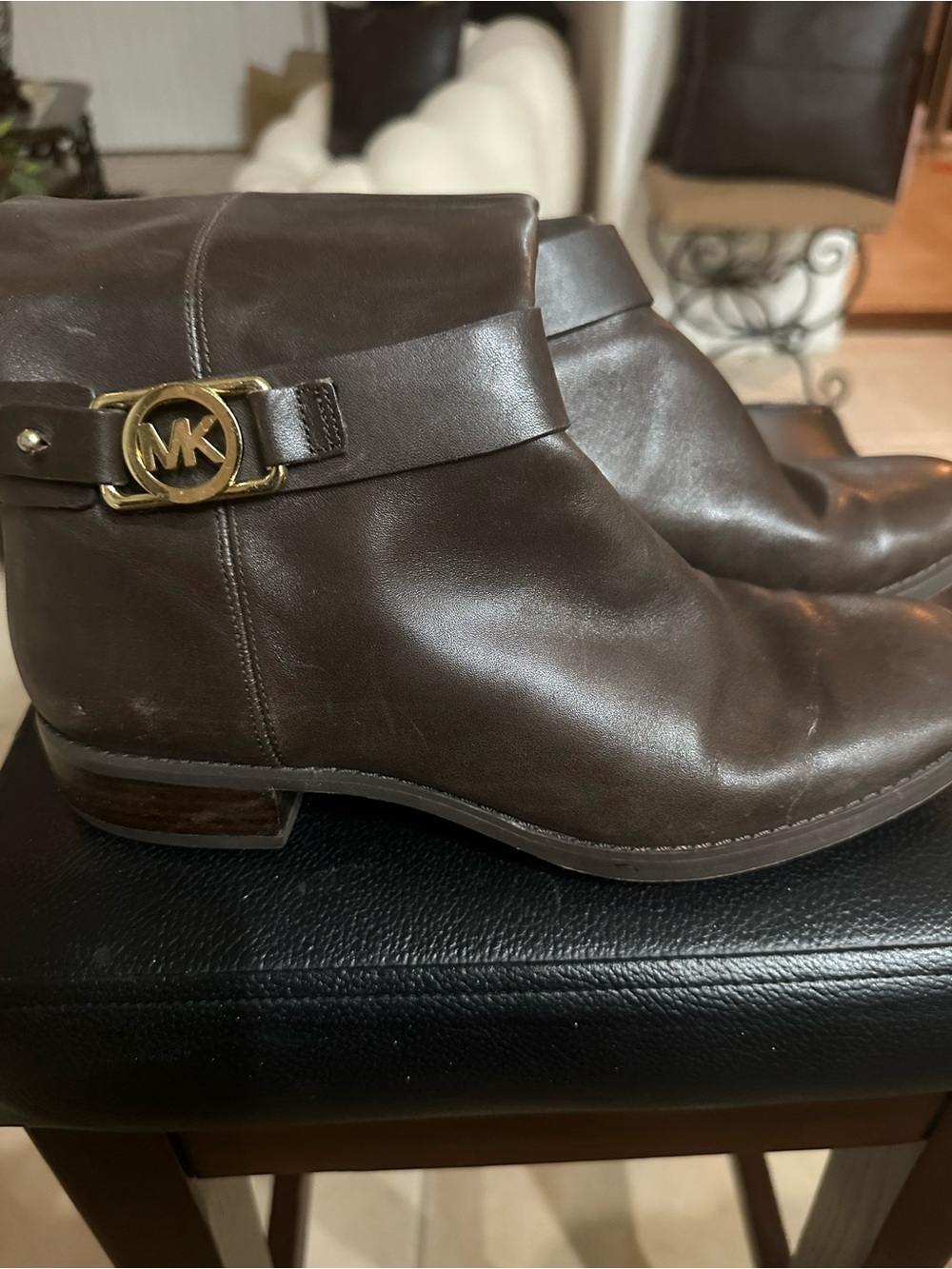Michael Kors stockard leather tall dark coffee Brown riding boots. - Picture 2 of 4